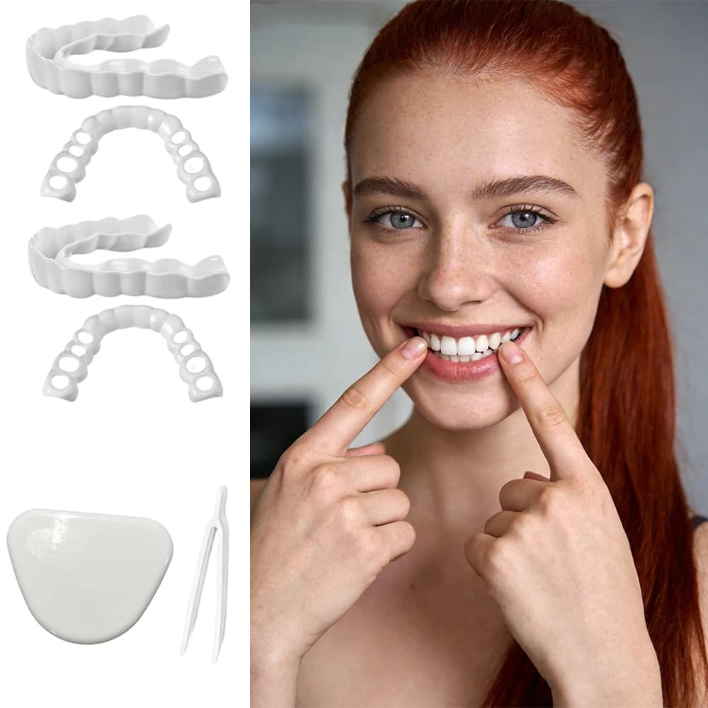 Nuove Faccette Dentali Naturali con Abbinamento Cromatico, Riutilizzabili, Sbiancamento Istantaneo, Opzioni Multiple, Adatte per Denti H2931