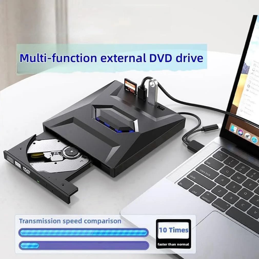 Lettore DVD BD CD 7-in-1 USB 3.0 Esterno con Funzione di Lettura Schede SD TF per PC e Laptop Senza Blu-ray Dropshipping