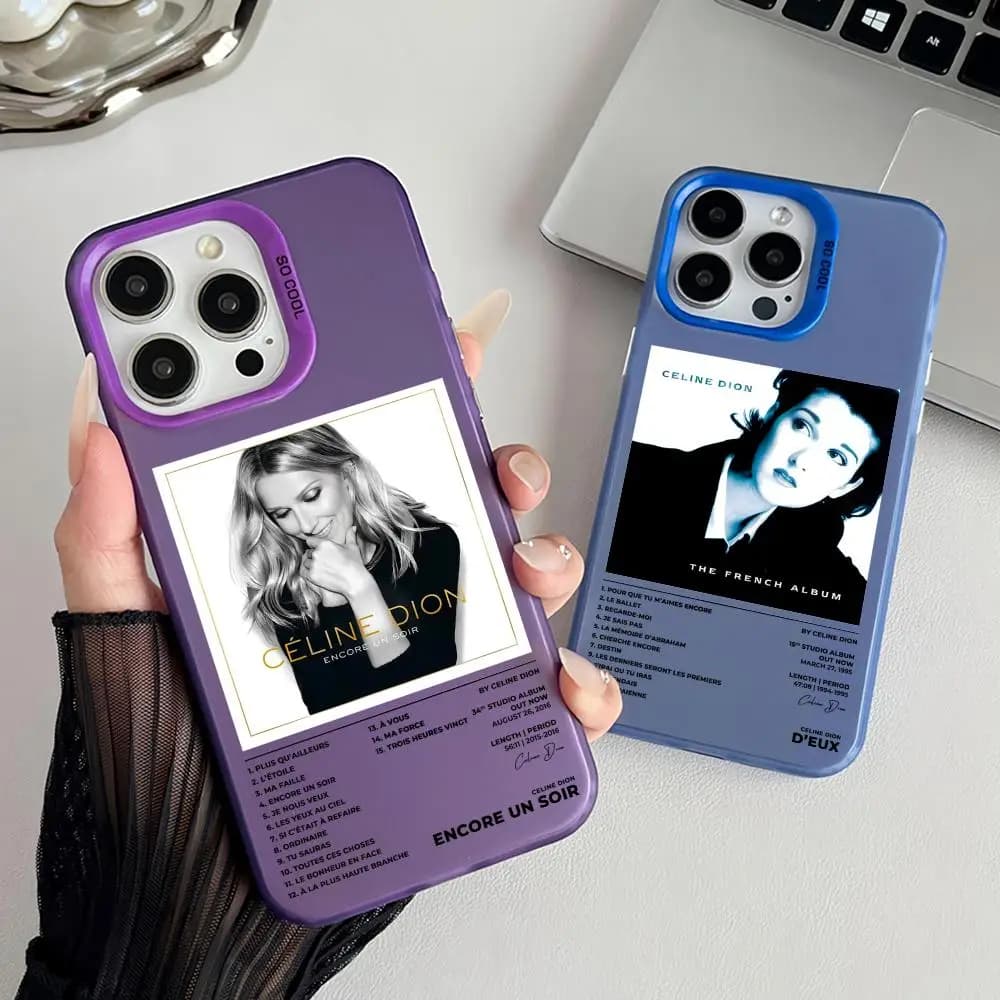 Custodia per telefono Singer C-Celine D-Dion opaca laser Aurora antiurto per iPhone 17 16 15 14 13 12 11 Pro Max Air