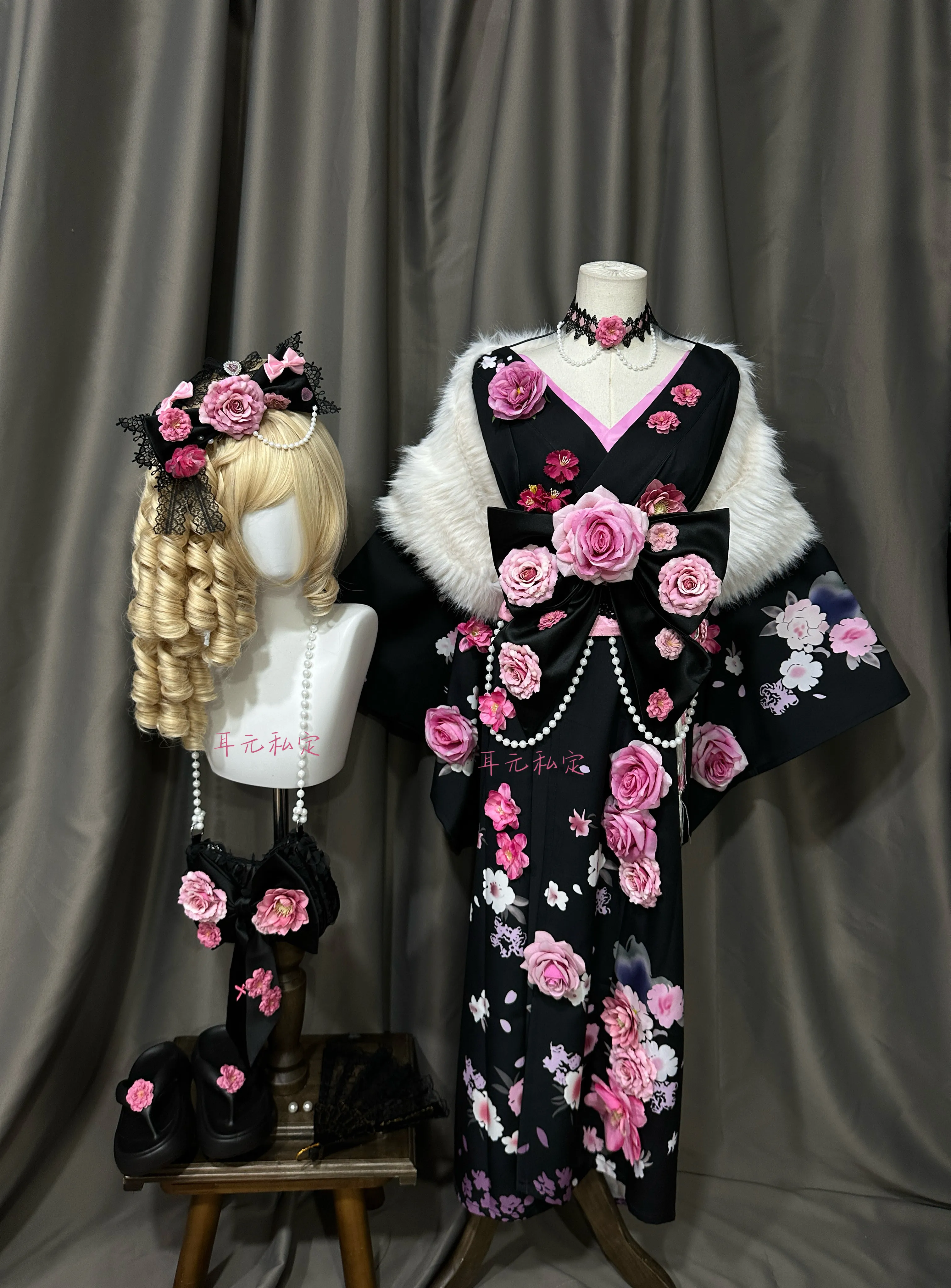 Costume Cosplay Takamaki An per PS5, Abito Kimono, Accessori per Feste di Halloween, Set Completo di Accessori COSFun