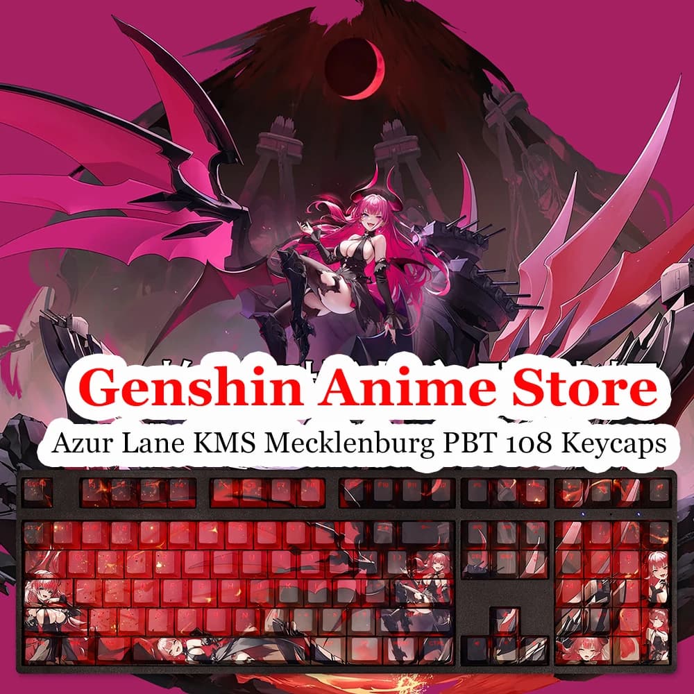 Gioco Azur Lane KMS Mecklenburg PBT 108 Copritasti Puntelli Cosplay Sublimazione Termica Tema Meccanico Keycap Accessori per Tastiera