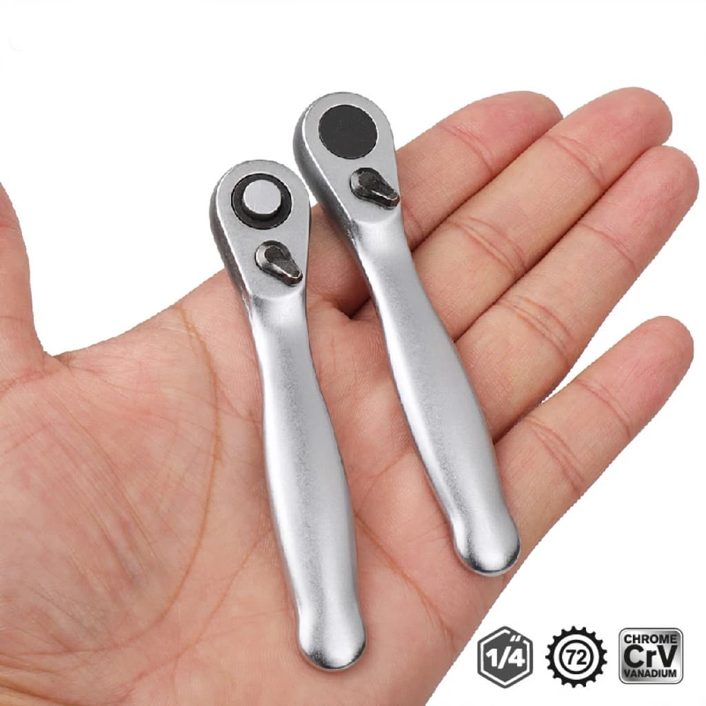 Mini triple clique wrench 1/4 Double-end quick grip clique wrench Screwdriver Hexagon key set Key