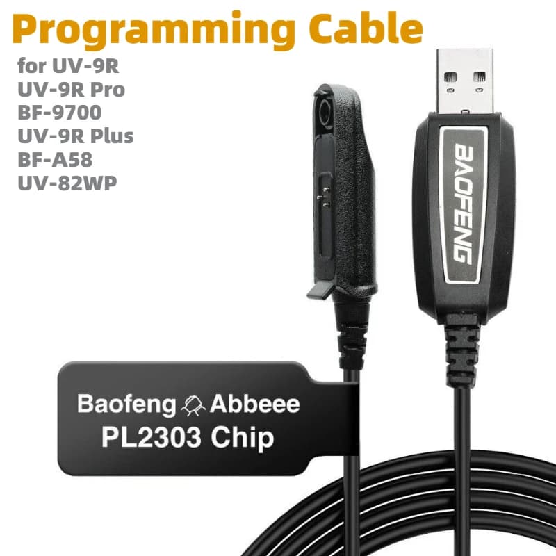 Cavo di Programmazione USB con CD per Walkie Talkie Baofeng UV-9R, UV-9R Pro, BF-9700, UV-9R Plus, BF-A58, UV-5S, GT-3WP, R760, UV-82WP