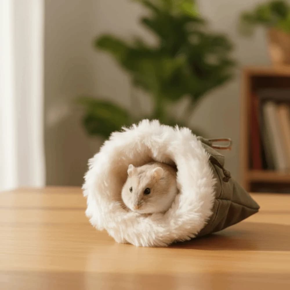 Cute sleeping bag for hot hamsters, soft sleeping bag for windproof, soft and non-slip, hamster plush nest, pet habitat