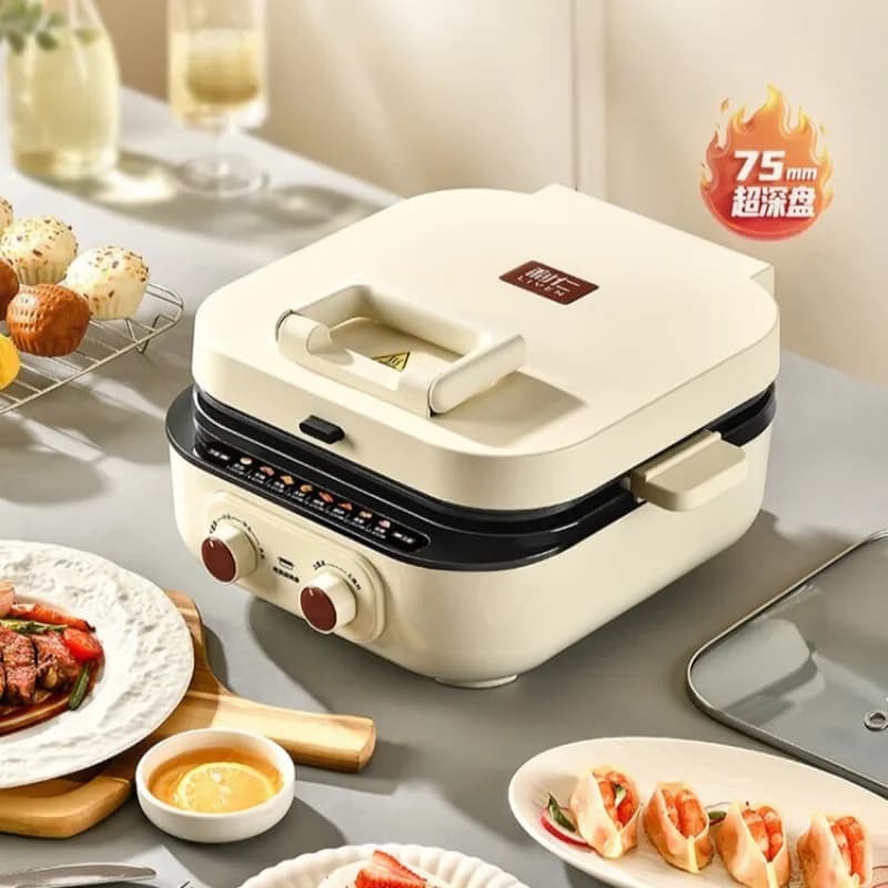Liven electric griddle, detachable household hot pot and grill combination, multi-functional breakfast maker.