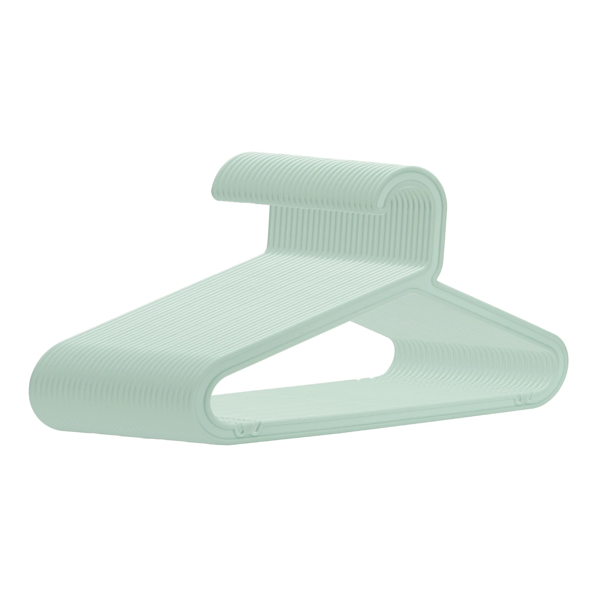 Plastic Clothes Hangers Durable Space Saving Design 30 Pack Green