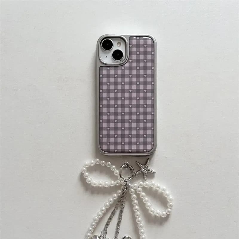 Cute phone case with Korean heart shaped purple pink heart for Samsung S 23 24 25 26 FE ULTRA EDGE PLUS Y2K Cover