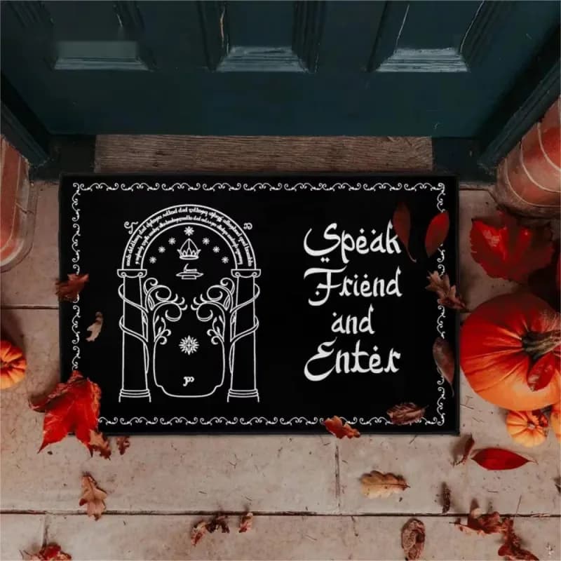 VIKAMA Retro Fantasy Mysterious Arch Doormat Medieval Magic Pattern Non‑Slip Floor Rug Wear‑Resistant Front Door Home Decoration