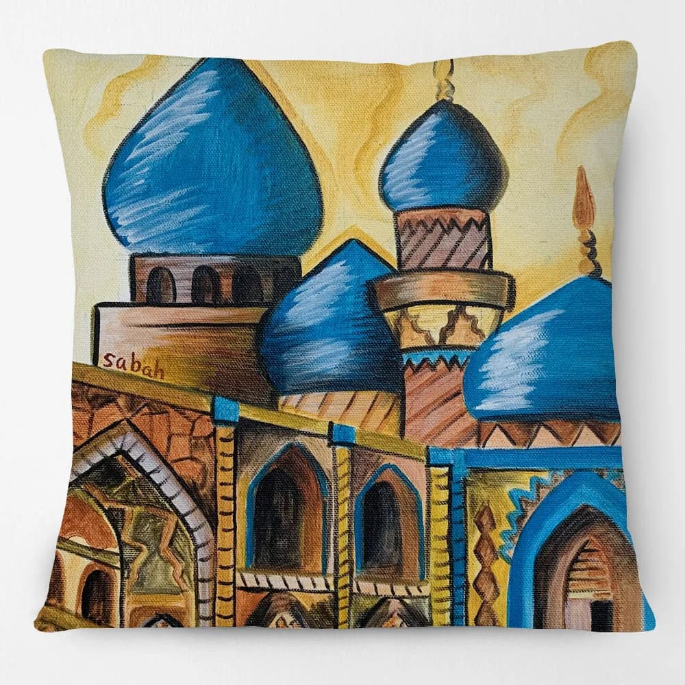 Middle East Arabic Muslim Mosque Art Woman Islamic Mandala Paintings Cushion Cover Decorative Pillows For Sofa
