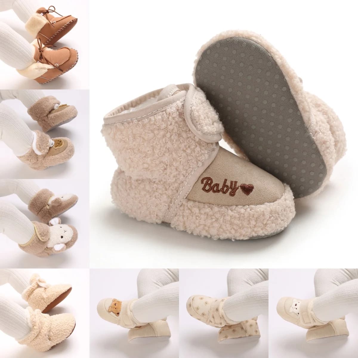 Stivali Invernali per Neonati 2026, Scarpe Calde per Bambini e Bambine, Colore Albicocca, Moda per Primi Passi, 0-18 Mesi