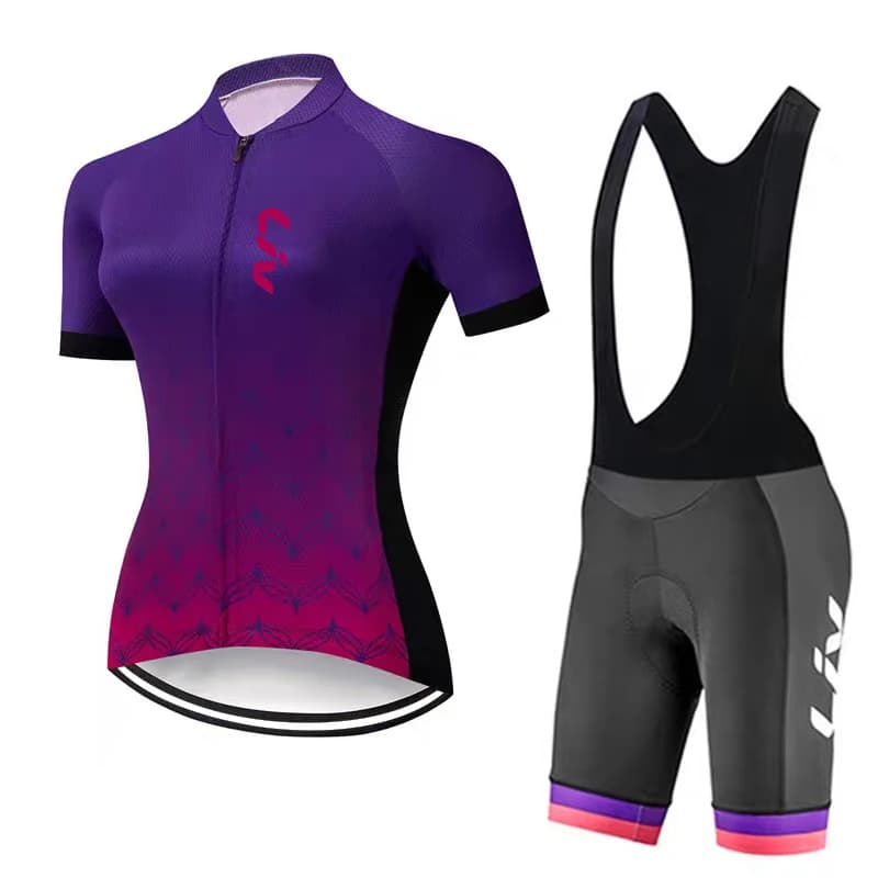 Set di abbigliamento sportivo da ciclismo LIV, maglia da ciclismo da donna, pantaloncini da ciclismo estivi con imbottitura in spugna, top da ciclismo, pantaloni da ciclismo, giacca da ciclismo
