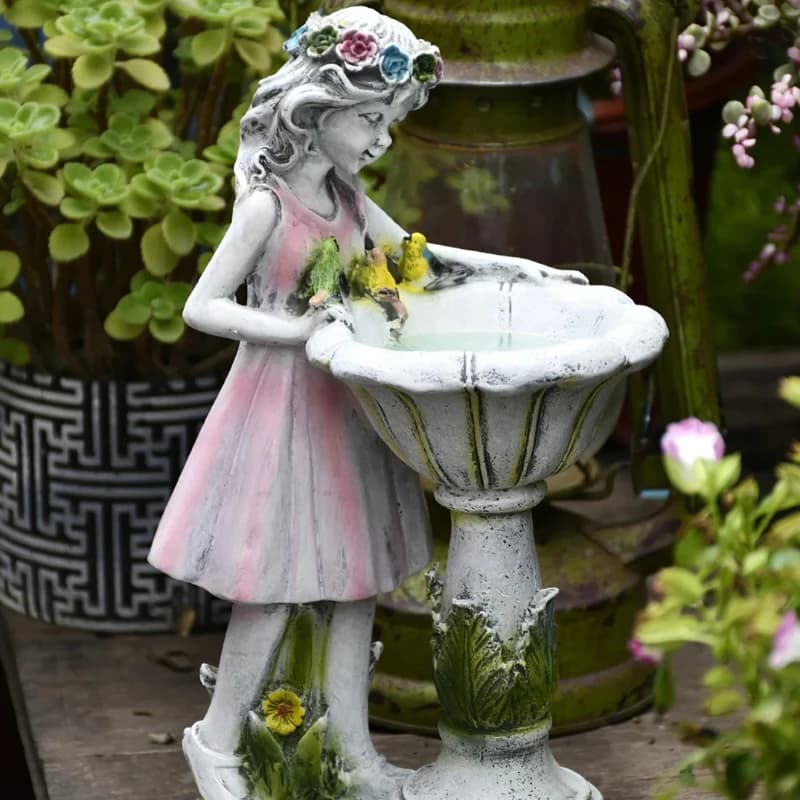 Statua di fata dei fiori Ornamento di luce solare Cortile esterno Decorazione del giardino Angelo in resina Figura Scultura Micro Paesaggio Decor