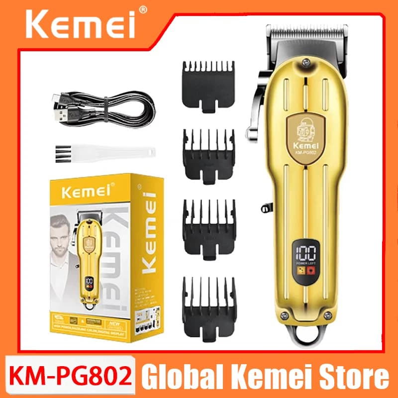 Kemei KM-PG802 Electric Haircuts Wireless USB Rechargeable, Adjustbarba Powerful for Man, Hair Cutting Tool
