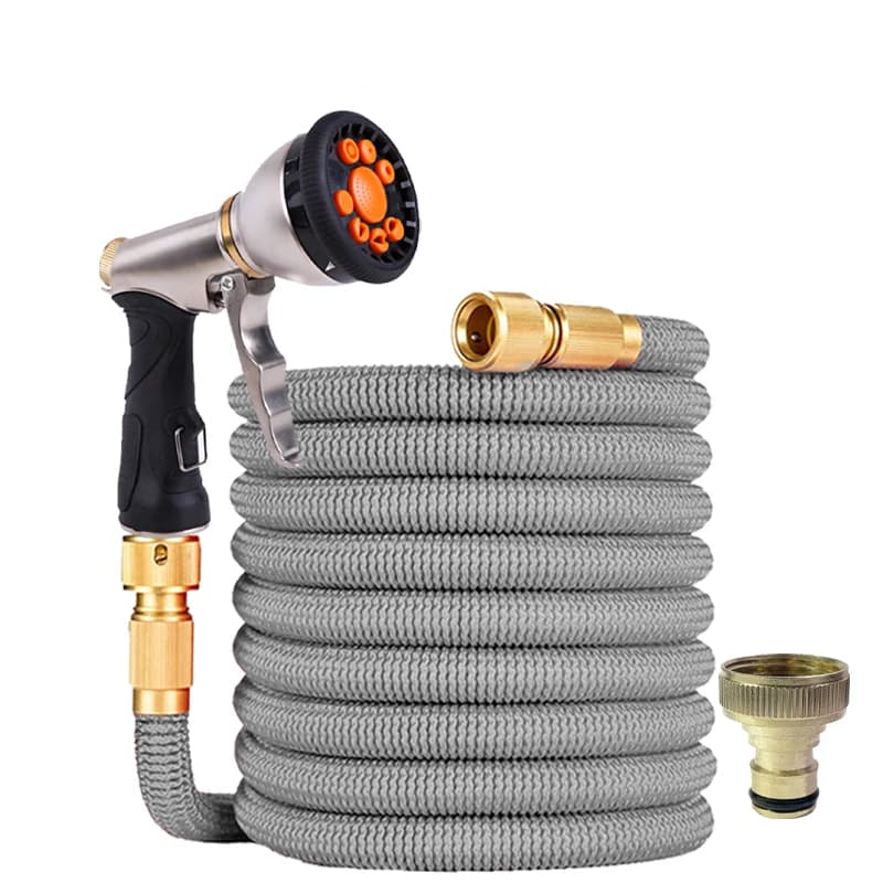 Garden Watering Hose Metal Multifunctional Water Gun Set Expandable Rubber Magic Hose For Garden Farm Irrigation And Cleaning