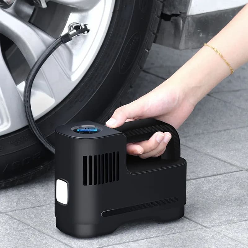 Pompa di gonfiaggio portatile wireless per auto con ricarica rapida e rilevamento intelligente della pressione dei pneumatici per auto