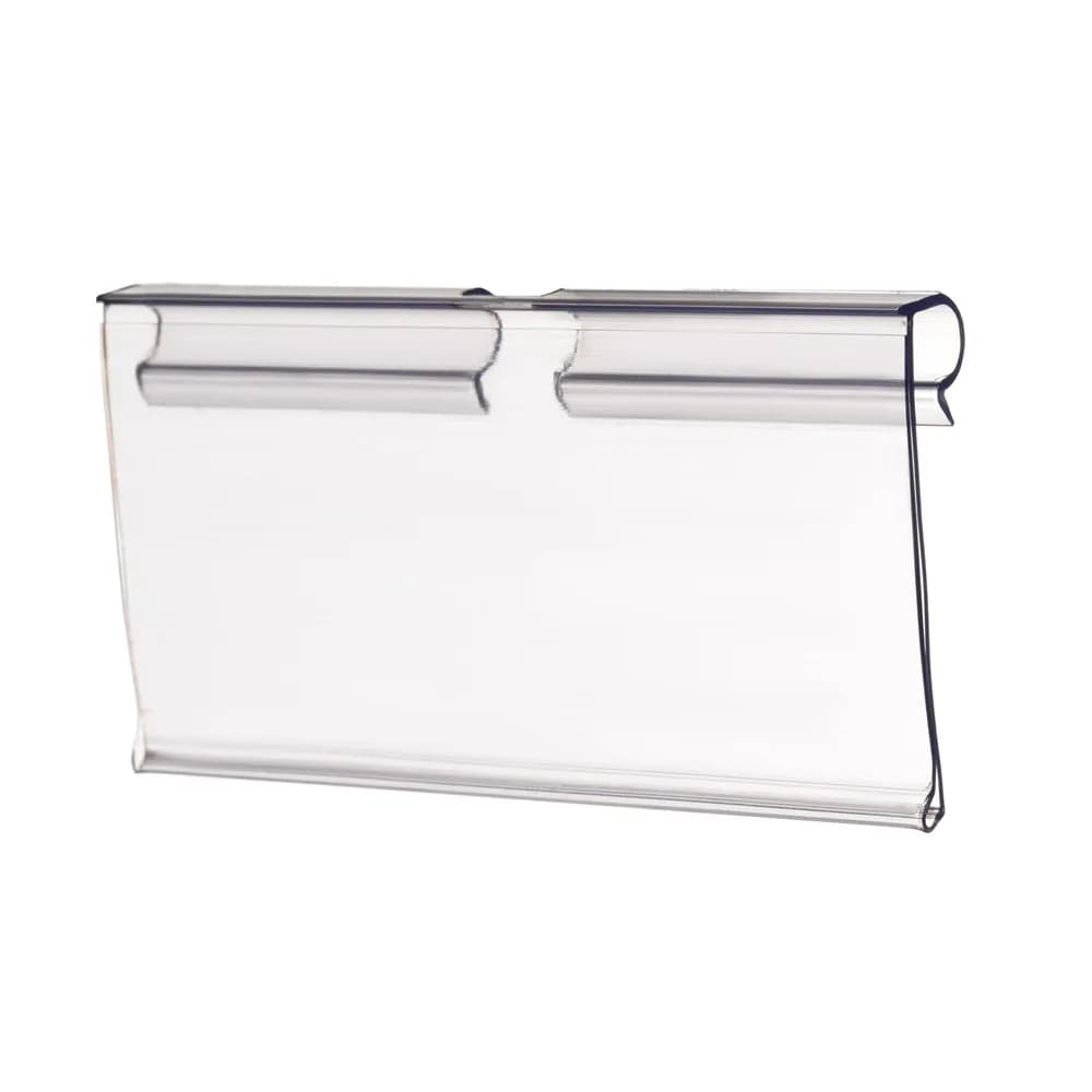 100 Pezzi Ganci Portaetichette in Plastica Trasparente PVC H4.5cm per Espositori e Scaffali da Supermercato