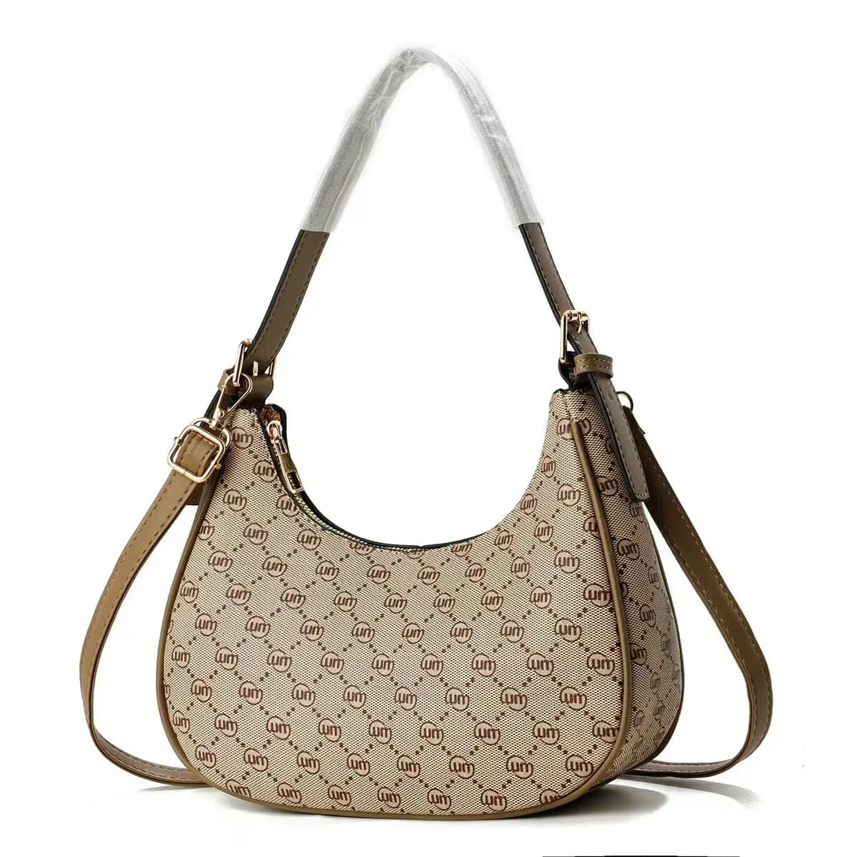 Retro Women's Shoulder Bag Simple Casual Commuter Moon Shape Handbag Fashionable Spring 2025 PU Leather Tote Bag