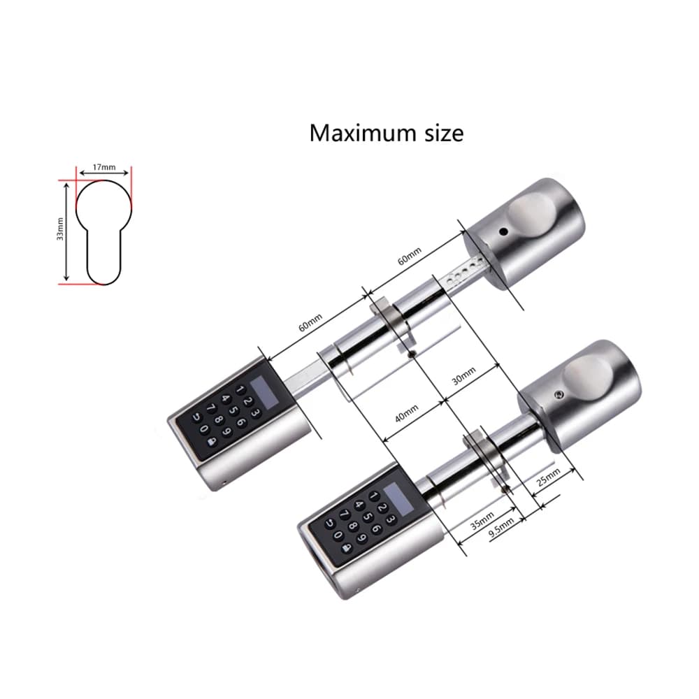 New L6PCB Smart Locks Home Security Digital Keypad Hardware Lock Keyless EURO Lock Core Cylinder Bluetooth Electronic Door Locks