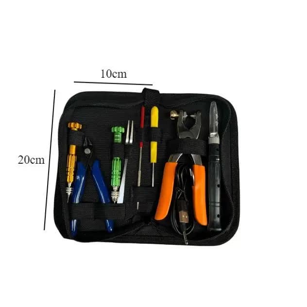 Badminton Racket Pressure Reducer Nylon Stringing Clamp Kit with Storage Bag for Tennis Squash Machine