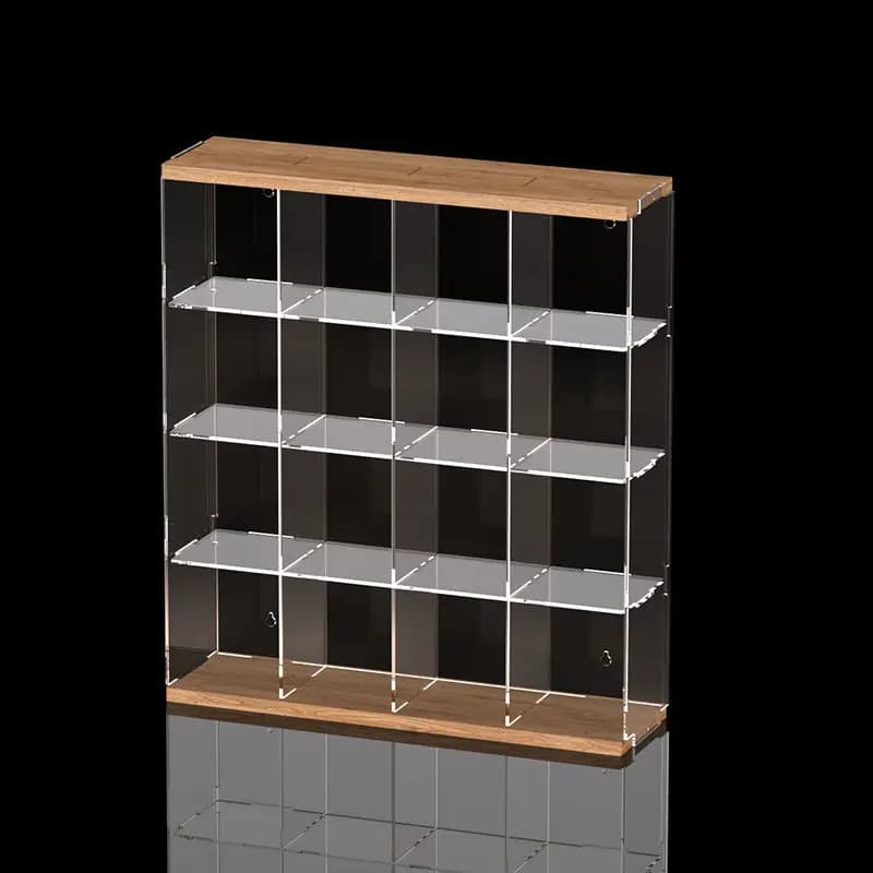 Vetrina in acrilico trasparente con porta per figure Funko, vetrina in legno antipolvere a griglia 3/6/9 per giocattoli modello da collezione
