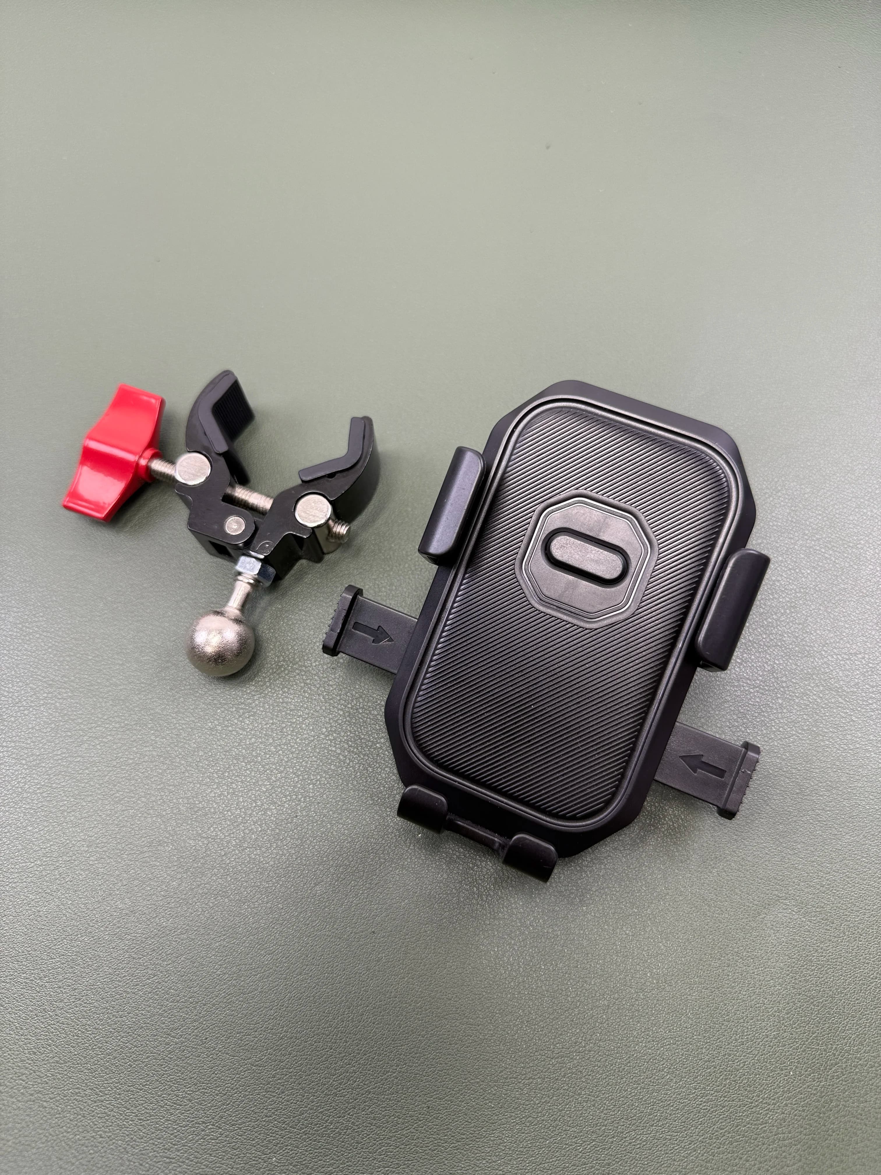 360 ° Supporto da scrivania girevole in metallo per tablet e telefono, con morsetto a testa sferica per tubi tondi, supporto fisso per telefoni e tablet