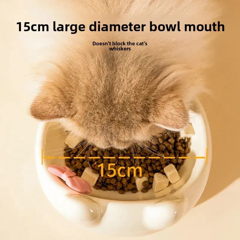 Ciotola per gatti Bacino per cibo per cani e gatti Ceramica Carino Creativo Obliquo Ciotola per animali domestici piccola e media Cibo Riso Acqua potabile Collo Piede alto