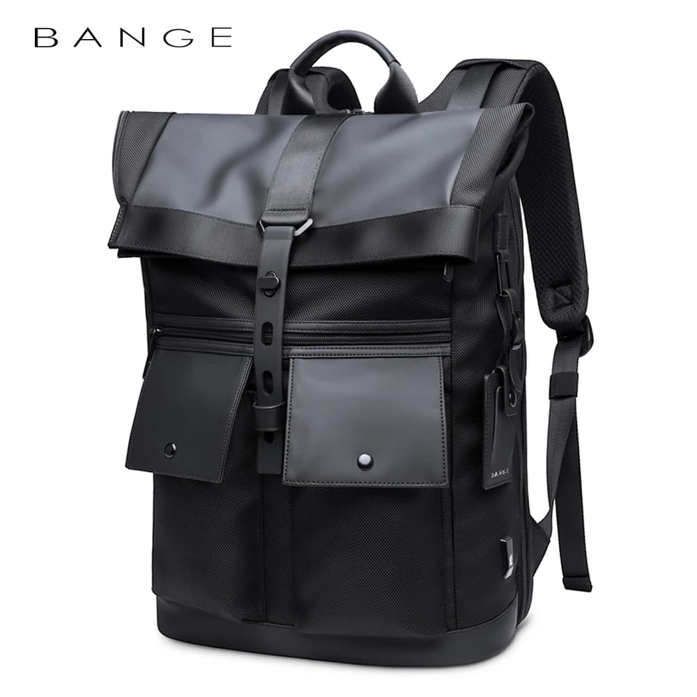 Bange Zaino antifurto da uomo casual Zaini impermeabili multifunzionali da 15,6 pollici Borsa da viaggio quotidiana Zaino scolastico con cintura