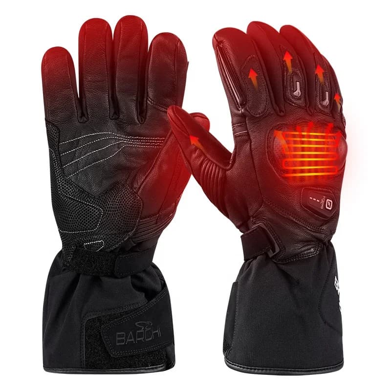 Winter Warm Touchscreen Waterproof Electric Battery Power Heated Motorcycle Gloves Racing Gloves