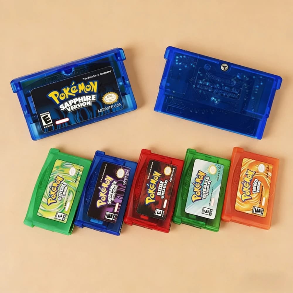 ITA FRA ESP USA EUR Scheda di Gioco GBA 32 Bit Serie A Set Emerald FireRed LeafGreen Ruby Sapphire con Shiny