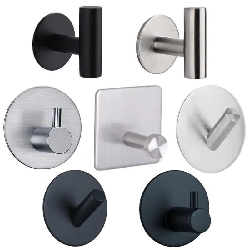 1pc Set di accessori per il bagno in acciaio inossidabile argento Portasciugamani Porta carta igienica Porta asciugamani Gancio Accessori per il bagno
