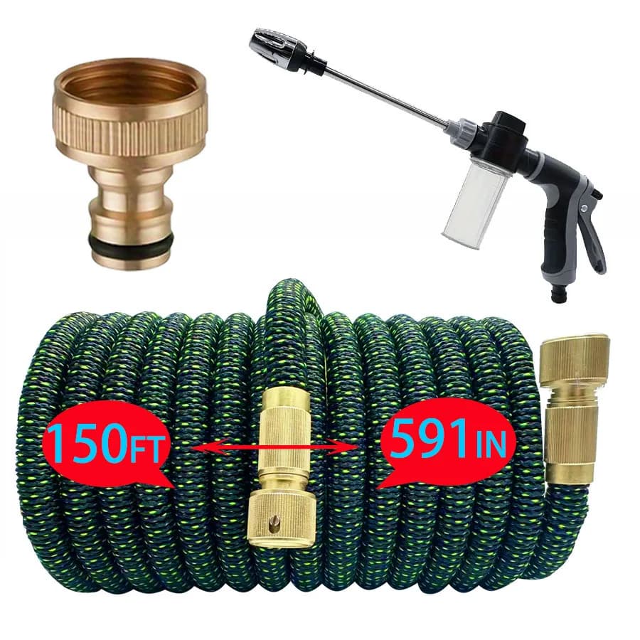 Nuovo Tubo Flessibile e Espandibile per Irrigazione da Giardino 25-150FT, Pistola ad Acqua ad Alta Pressione, Utilizzato per Lavaggio Auto e Irrigazione