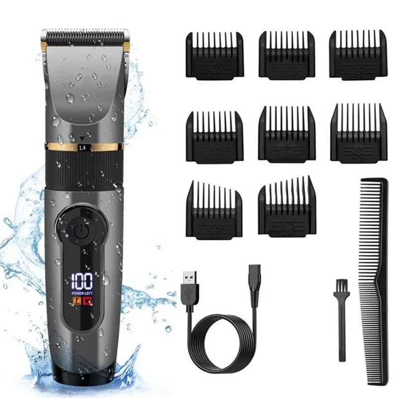 Zai Xiao Professional Haircut Trimmer Electric for Men Barba Kids Barber Haircut Machine LED Screen Waterproof
