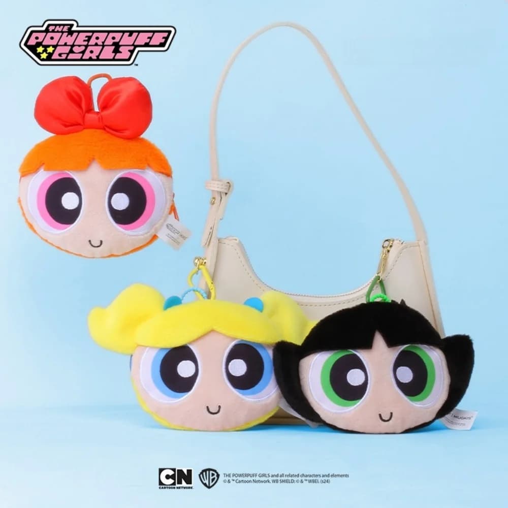 Genuino The Powerpuff Girls Handbag Blossom Bubbles Cartoon Plush Lipstick Portable Storage Bag for Girls Gifts