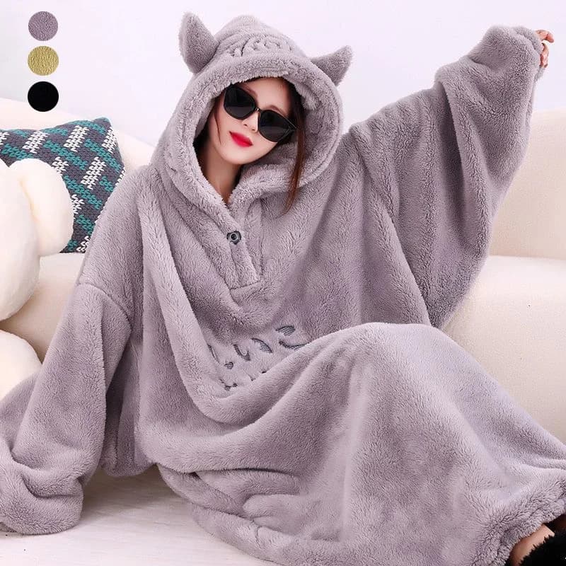WASART Coperta invernale in morbido pile con maniche Coperta maglione con cappuccio Coperta con cappuccio in flanella calda oversize ultra peluche per esterni