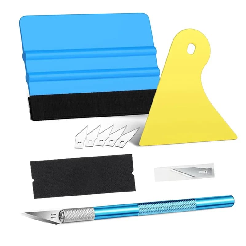 Kit di strumenti professionali per rivestimento in vinile per auto: set di raschietti, taglierine e raschietti per la colorazione delle finestre, installazione di pellicole di protezione della vernice