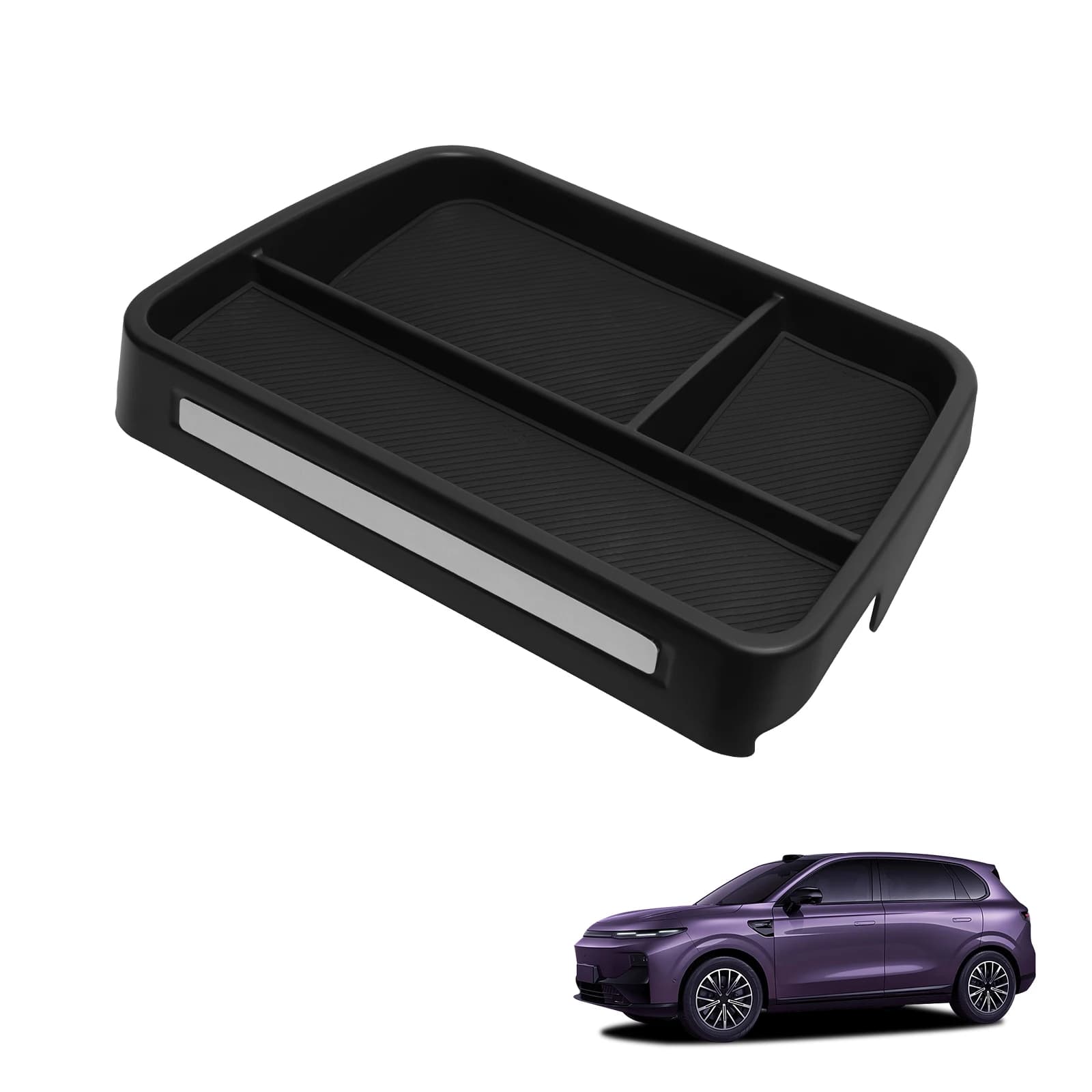 Per Leapmotor B10 2025 2026 Cruscotto Centrale Schermo Scatola di Immagazzinaggio Posteriore Vassoio antiscivolo Organizzatore Accessori Interni Auto Nero