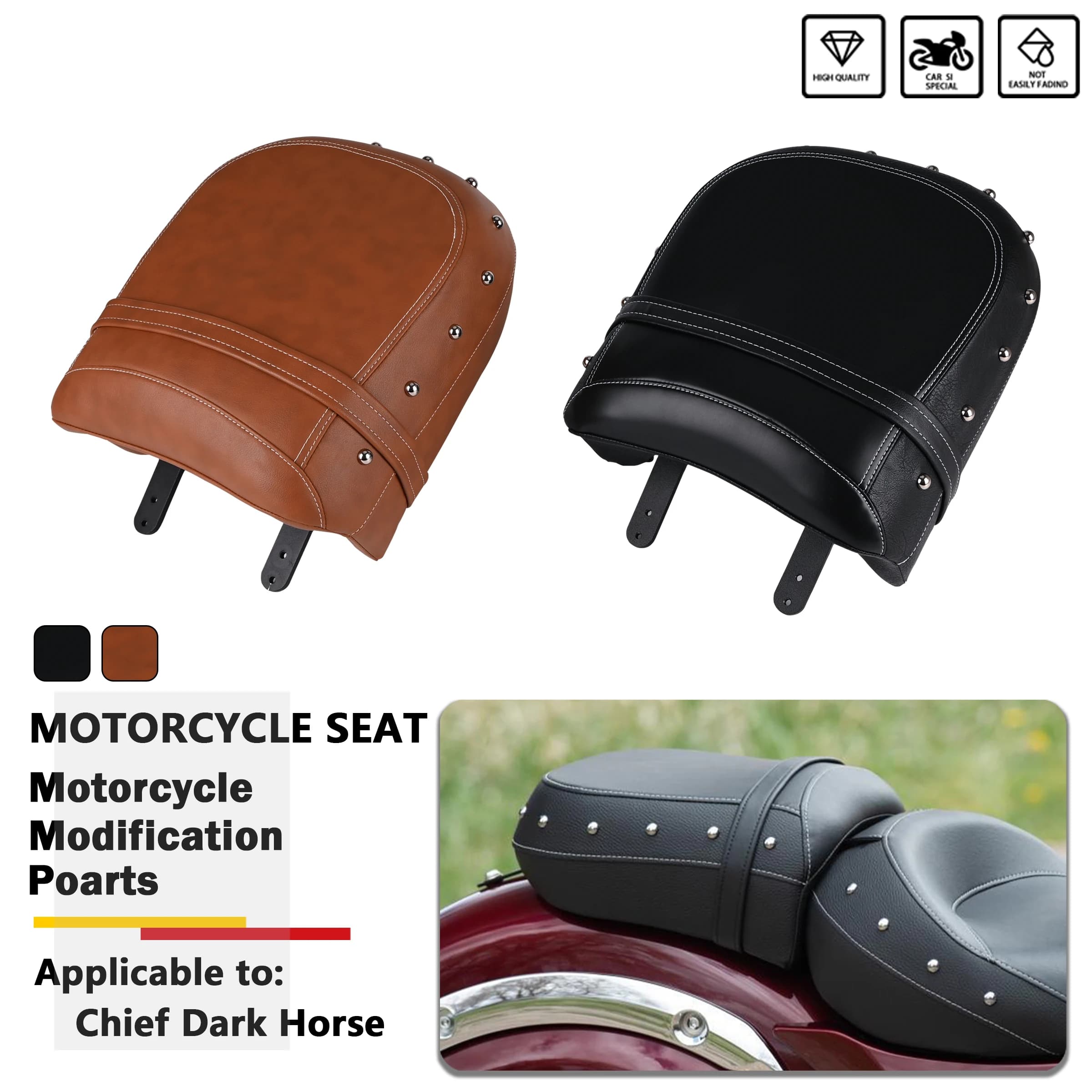 Sella Posteriore per Moto Indian Chief Vintage Roadmaster Dark Horse Springfield Chieftain, Cuscino Passeggero