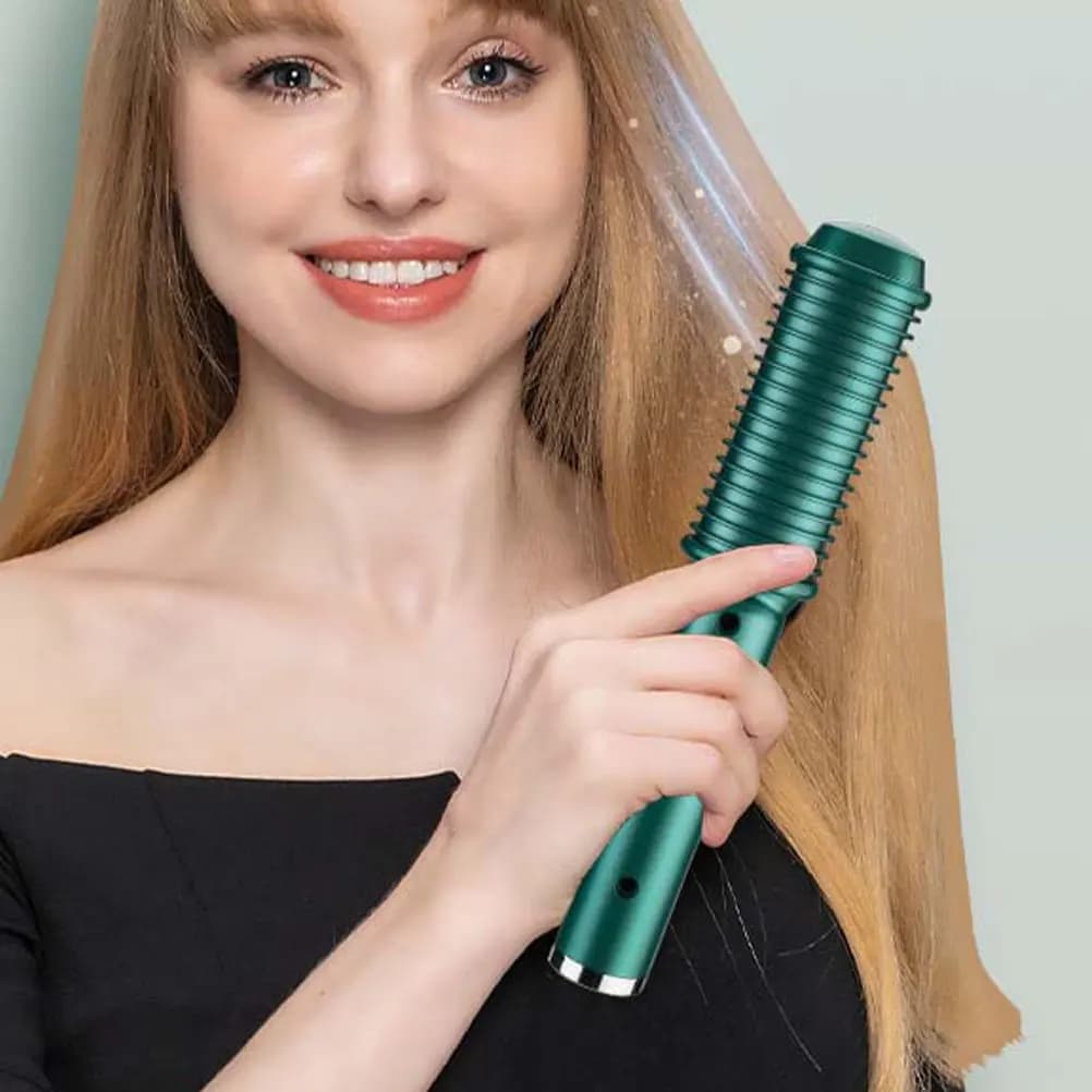 Set di 1 Strumento per Lisciare e Arricciare i Capelli, Pettine Portatile a Riscaldamento Rapido, Dispositivo per lo Styling dei Capelli Senza Danneggiarli, Ideale per Viaggi e Uso in Salone