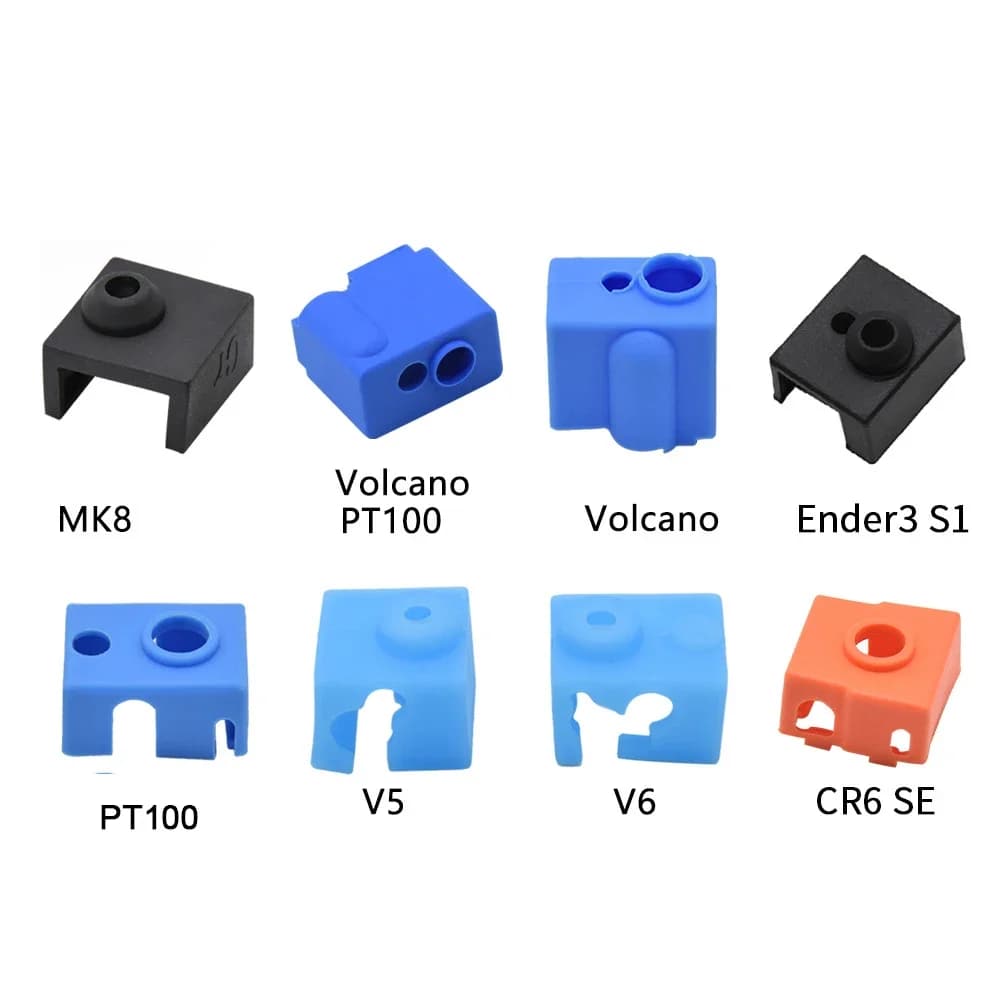 10PCS Parte Della Stampante 3D Hotend Calzino In Silicone Riscaldatore Blocco Copertura In Silicone per Ender 3 Ender 5 Ender3 S1 CR-10 V5 V6 Vulcano Hotend