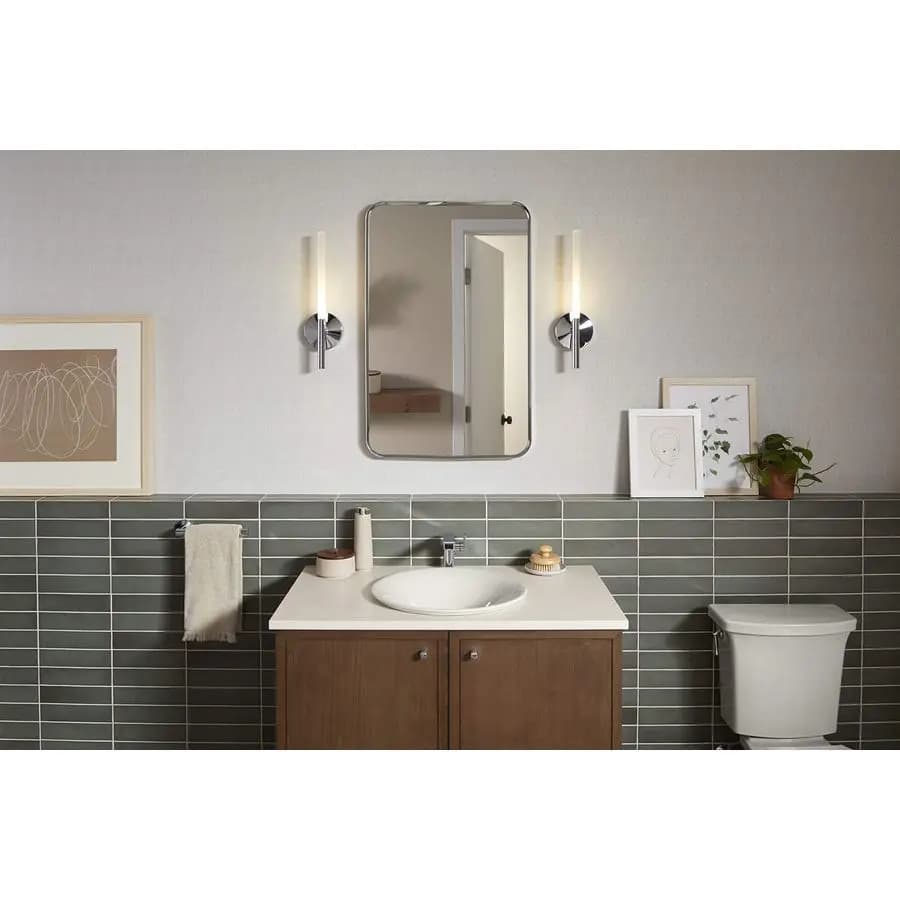26052CPL Specchi da bagno rettangolari essenziali, specchi da bagno da posizionare sopra il lavabo, 22 pollici L x 34 pollici. H, Cromo Lucido