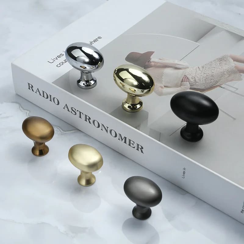 Maniglie per porte dell'armadio a forma di uovo nordico Manopole per cassetti dell'armadio Maniglie per armadio da cucina in oro nero per la decorazione domestica