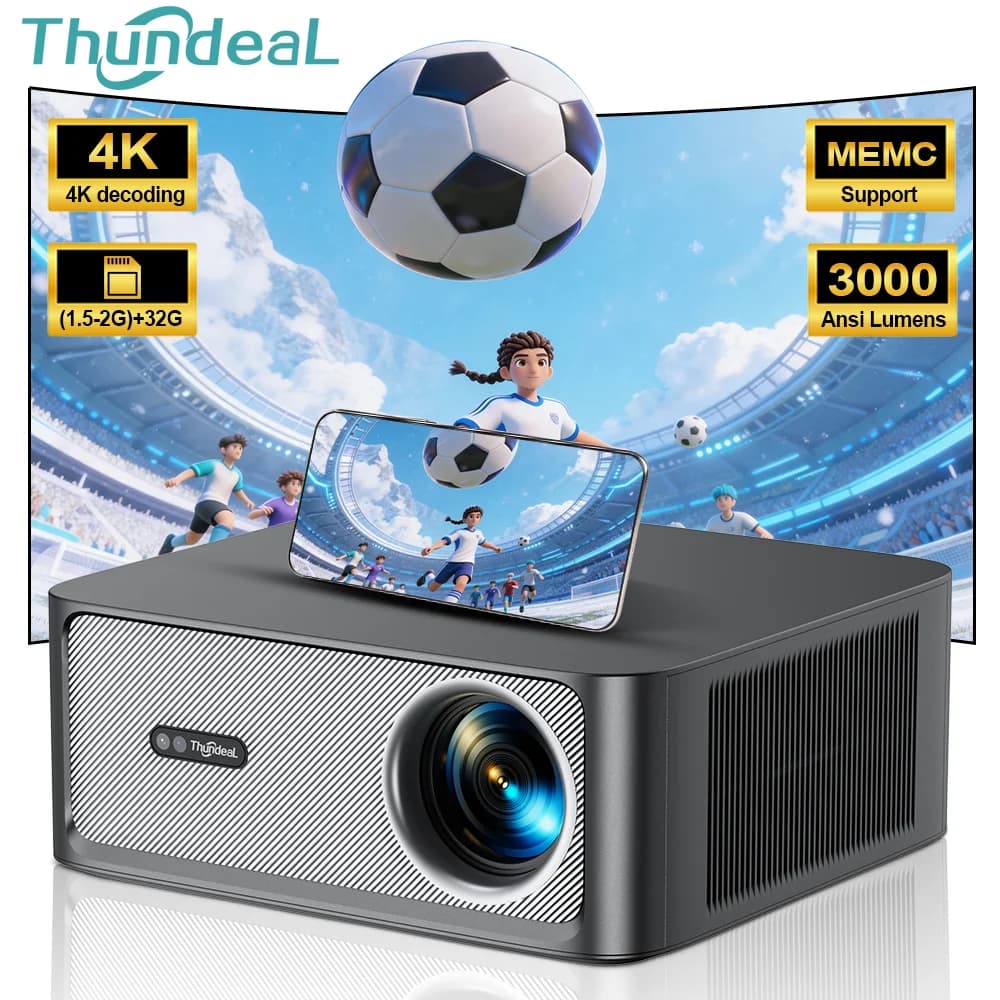 ThundeaL 3000Ansi 4K Proiettore Full HD TD98Pro 2G 32G Home Theater WiFi Android Portatile Samrt TV Cinema TD98 Pro Proiettore a