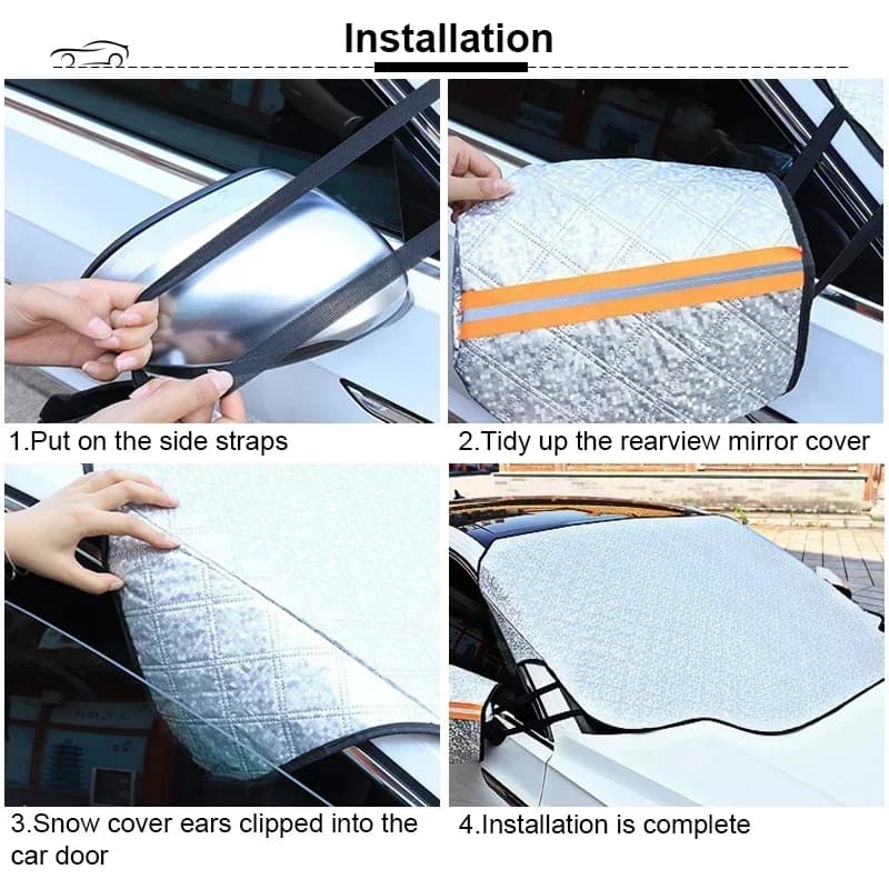 Copertura per parabrezza anteriore esterno per automobili invernali: scudo magnetico sicuro per la neve e parasole per auto
