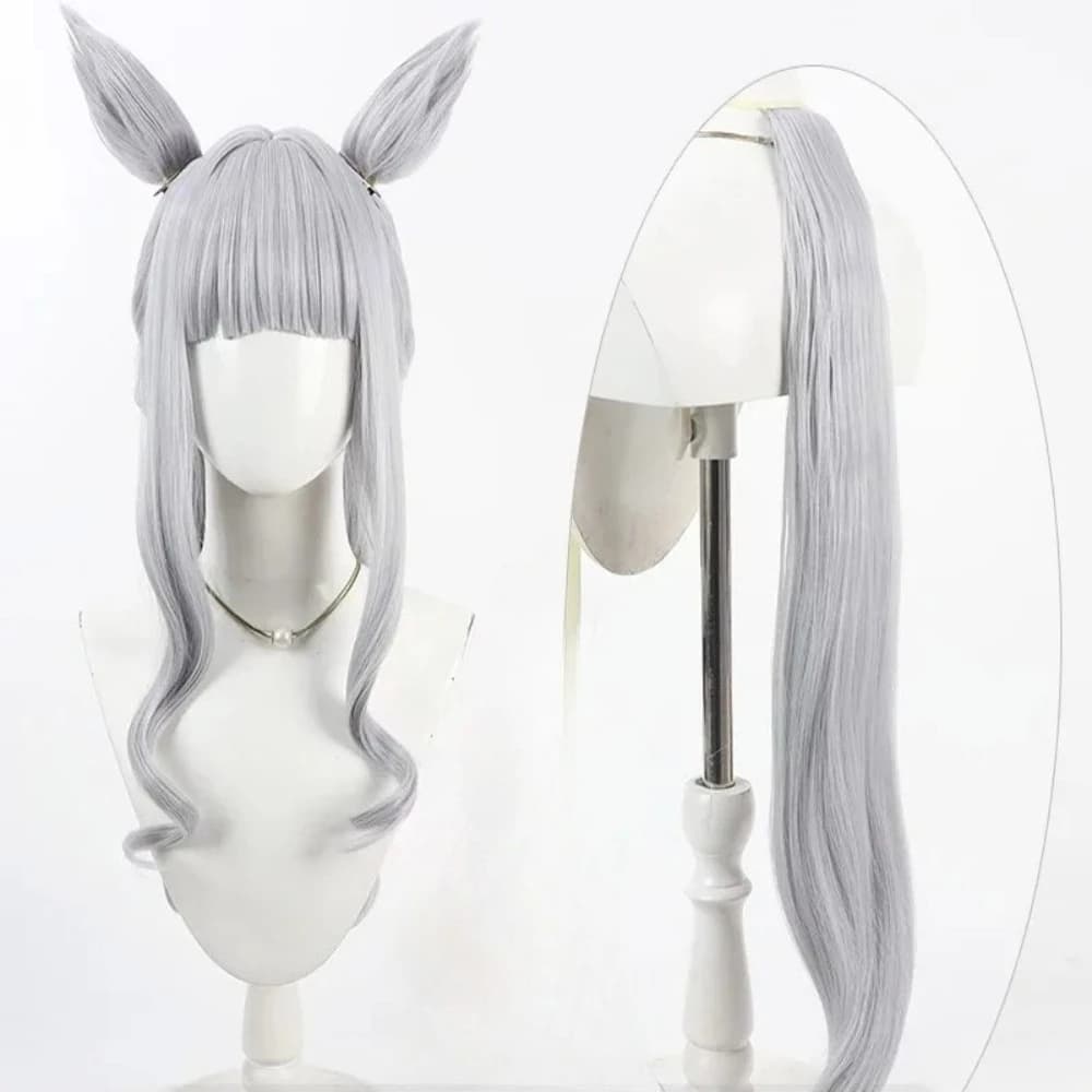 Uma Musume Pretty Derby Gold Ship Swimsuit Cosplay Wig Earrings and tail Anime Game Role Game Party Costume Prop Hair Synthetic Hair