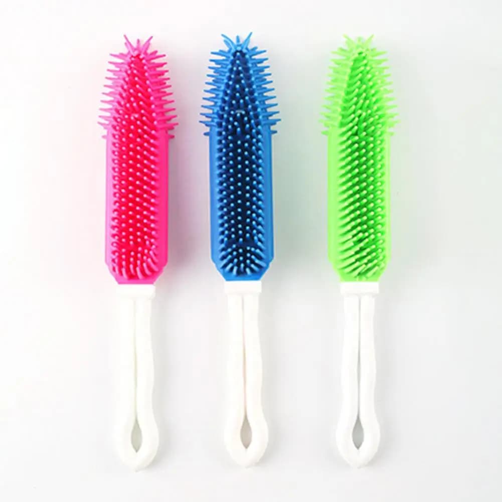 Spazzola da bagno per animali domestici con manico lungo Setole in gomma morbida Capelli lunghi Spazzola per animali domestici Massaggio per toelettatura Spazzola per toelettatura animali domestici