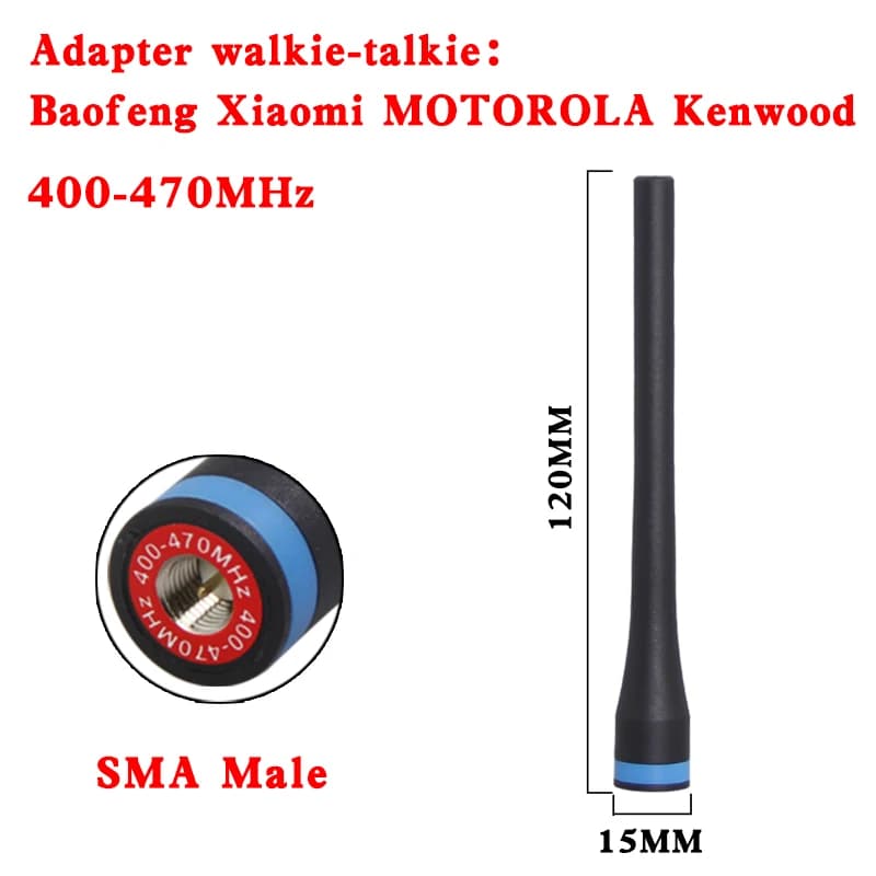Antenna Walkie-talkie 1/5PCS SMA femmina SMA maschio universale ad alto guadagno UHF 400-470MHZ Baofeng Quan Sheng Kenwood