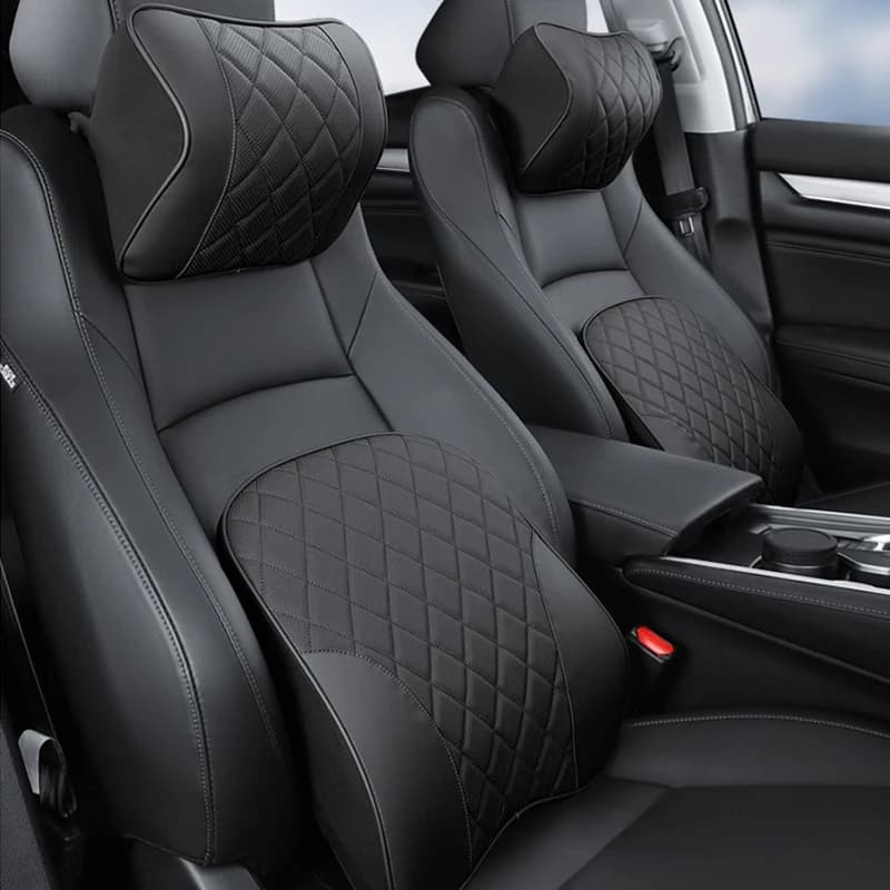 Poggiatesta per auto in memory foam di lusso in pelle PU e cuscino di supporto lombare cuscino in vita per accessori per auto BYD Song Plus