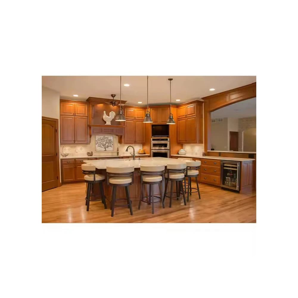 Customized American Style Kitchen Cabinet Popular Designs Maple Solid Wood for Home Improvement