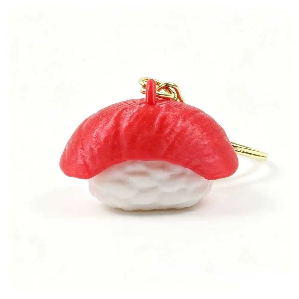 Sushi 3D Printed Clicker Keychain Cute Simulation PLA Fidget Key Ring Eco-Friendly Multi Styles Stress Relief Bag Pendant