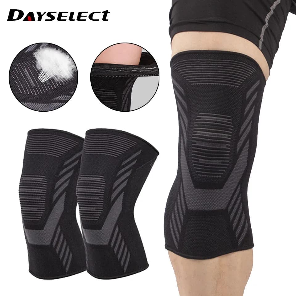 1Pcs Sports Compression Knee Sleeves Breathable Knitted Leg Support Protector for Cycling Running Basketball Football Volleyball
